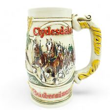 1983 Budweiser Anheuser Busch  Clydesdales Beer Stein Mug Ceramarte VTG 3D Horse picture