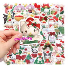 62pcs Christmas Kuromi Hello Kitty Stickers Cinnamoroll Pompompurin Decals Gift picture