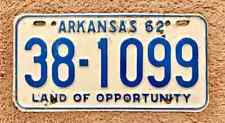 1962 ARKANSAS license plate — MONROE CO — ORIGINAL old antique vintage auto tag picture