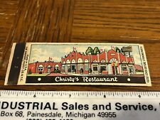 1930s Glen Mills PA Full Length Advertising Matchbook Christy’s Intnl Restaurant picture