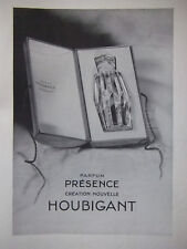 ADS PRESS 1933 PARFUM PRÉSENCE CRÉATION HOUBIGANT - PUBLICITÉ PRESSE FRENCH picture