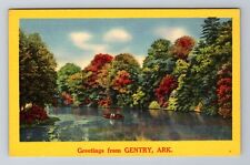 Gentry AR-Arkansas, General Lake Greetings, Antique, Vintage Souvenir Postcard picture
