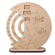 Hand Carved Rotational Home Wall Decoration Perpetual Calendar with Stand Gifts picture