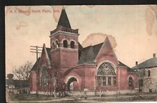 Antique Old Postcard M E Church North Platte Nebraska NE  Flag Cancel 1909 picture
