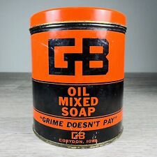Vintage GB Oil Mixed Soap 1 QT Can “Grime Doesn’t Pay” Gas EXCELLENT CONDITION picture