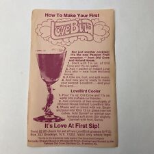 LoveBird Cooler Recipe Old Crow Love Bird Love at first Sip Glasses Print Ad 6x4 picture