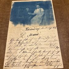 Extremely Rare Cyanotype Photograph 1898 Letterhead German Fdk5 picture