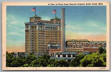 Battle Creek MI Michigan Percy Jones Hospital c1930s Linen Postcard picture