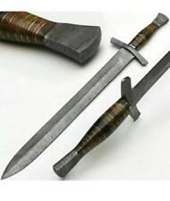 SUPERB HUNTEX 25 inches  Damascus Steel SWORD with leather sheath picture
