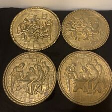 Vintage Peerage Brass Wall Hangings, Made In England, 4 of them picture