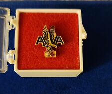 Vintage American Airlines Employee 15-Year Service Diamond Ruby Gold Wings Pin picture