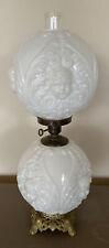 Angel Cherub Face White Glass Gone With The Wind Lamp 27” Tall Antique & Rare picture
