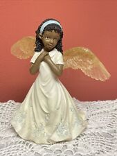 Retired Black American Folk Art Beautiful Angelic Angel Figurine Wong's❤️blt11m1 picture