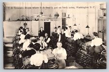 US Treasury Room where US Seal is put on Bank Notes Washington DC Postcard c1910 picture