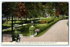 c1920's Entrance & Lawn Bedford Springs Hotel Garden Bedford Springs PA Postcard picture