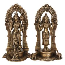 Brass Vishnu Laxmi Statue Lakshmi Narayan Idol Religious Pooja Temple Home 9 In picture
