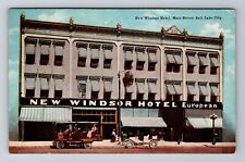 Salt Lake City UT-Utah, New Windsor Hotel, Main Street Souvenir Vintage Postcard picture