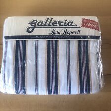 Vintage Lady Pepperell Galleria Full Flat Sheet 1980s Stripes 100% Cotton USA picture