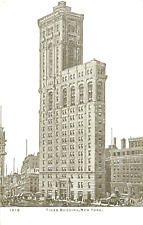 Vintage Times Building New York City Black & White IPC Postcard #1919 New picture