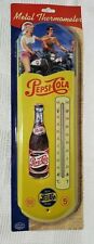 Pepsi Cola Indoor Outdoor Metal Tin Thermometer Motorcycle Mancave Garage picture