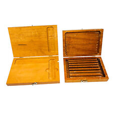 2 Pcs Starrett, Box Wood Case Only, Athol, Mass 9-6 in, 7-5 in, USA picture