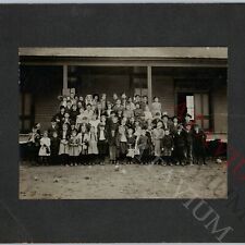 c1900s Outdoor Large Group Children Sharp Cabinet Card Photo School Student 3C picture