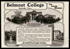1909 Belmont College Nashville Tennessee 3 photo vintage print ad picture