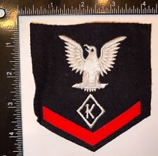 Post WWII USN Petty Officer 3rd Class Chemical Warfareman K Rate Blue Patch picture