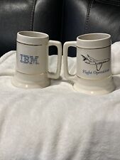 VERY RARE Vintage IBM Flight Operations Ceramic Coffee Mug SET of 2 picture