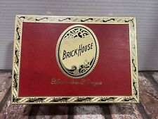 VINTAGE CIGAR BOX BRICK HOUSE CIGARS NICARAGUA WOOD EMPTY RARE RED W METAL LATCH picture