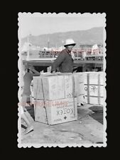 1940s Labor Coolie Cargo Kotex Pier Vintage B&W Old Hong Kong Photograph #1660 picture
