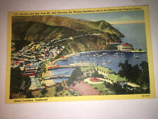 Vtg Postcard Avalon Bay Wrigley Residence Linen Ship Boats picture