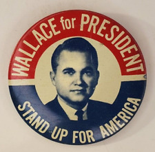 Vintage 1968 Wallace for President Stand up for America Campaign Pinback Button picture