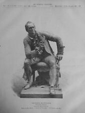 1886 Statue Diderot Gautherin Sculptor 1 Journal Antique picture