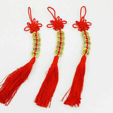 Feng Shui Lucky Red Tassel 5 x Coins Chinese Hanging Charm Health Wealth Temple picture