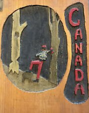 Canada Wooden Outsider Primitive Folk Art Lumberjack Scrapbook Handmade Cover picture