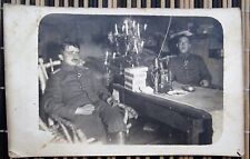 WWI 2 Sentimental German Hero Officers at Christmas Table & Cigars & Champagne picture