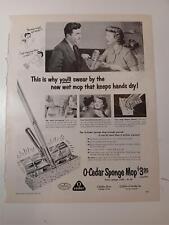 Vintage O-Cedar Sponge Mop Ad APRIL 1951 BH&G Magazine picture