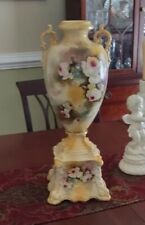 Antique Tall Vase Porcelain Hand Painted Floral 21