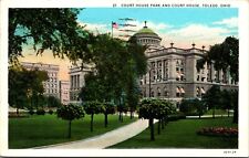 Toledo OH- Ohio, Court House Park & Court House, Vintage Postcard picture