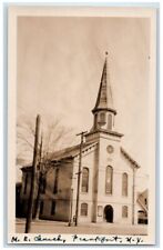 c1920's Methodist Episcopal Church View Frankfort NY RPPC Photo Postcard picture