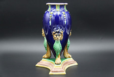 1865+ Antique Joseph Holdcroft Majolica Lion Paw Footed Amphora Shaped Vase picture