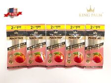 NEW KING PALM PEACH TREE FLAVOR 100% REAL LEAF ROLLS ROLLIES SIZE 5 PACKS picture