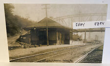 EARLY SALINA PA. PRR PENNSYLVANIA RAILROAD STATION DEPOT MILK CANS +NEW POSTCARD picture