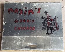 Vintage 1980's Maxim's De Paris Chicago Matches Matchbook Box picture