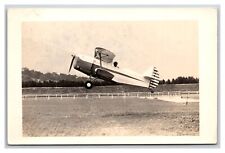 RPPC Hollywood Hawks AIrshow Biplane Taking Off Hollywood CA lUNP Postcard G19 picture