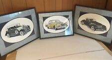 Original Gordon Kibbe Painting Triptych Classic Old Cars Cadillac Studebaker V16 picture