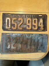 Two 1918 Antique New York License Plates - One Commercial picture