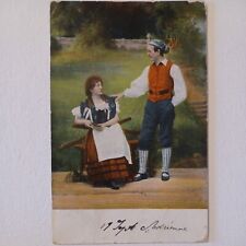 1900's Postcard Valentines Belgium Lovers  Couple Posted picture