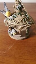 1998 Bradford Exchange 68655 Wilson Warbler Wood Thatched Birdhouse Collection.  picture